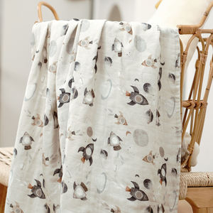 Kangobaby Updated <strong>Swaddling</strong> <strong>Muslin</strong> 70%Bamboo+30% Cotton 2-layer Comfortable Gauze Wrap Blanket 120cm*110cm - Product Image 5