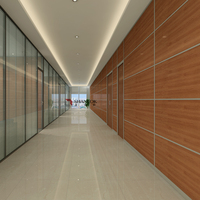 Modern 3D MDF Decorative Wall Panel Wooden Interior Office Glass Partition Wall for Home Elegant Room Divider Stylish Design
