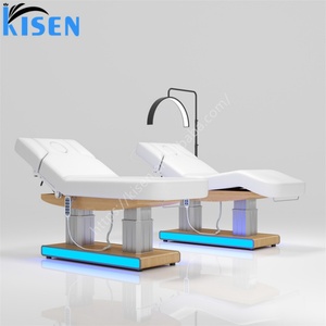 Kisen Hot Sale Luxury Beauty Salon Electrical Beauty <b>Bed</b> 3 4 Motor Gold Stainless Steel Base Black <b>Lash</b> <b>Bed</b> for Beautybed - Product Image 4