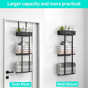 Towel Rack 3 <b>Bars</b> 6 Layer Multi Functional No Drill Organizer <b>Shelf</b> For Bathroom Storage - Product Image 2