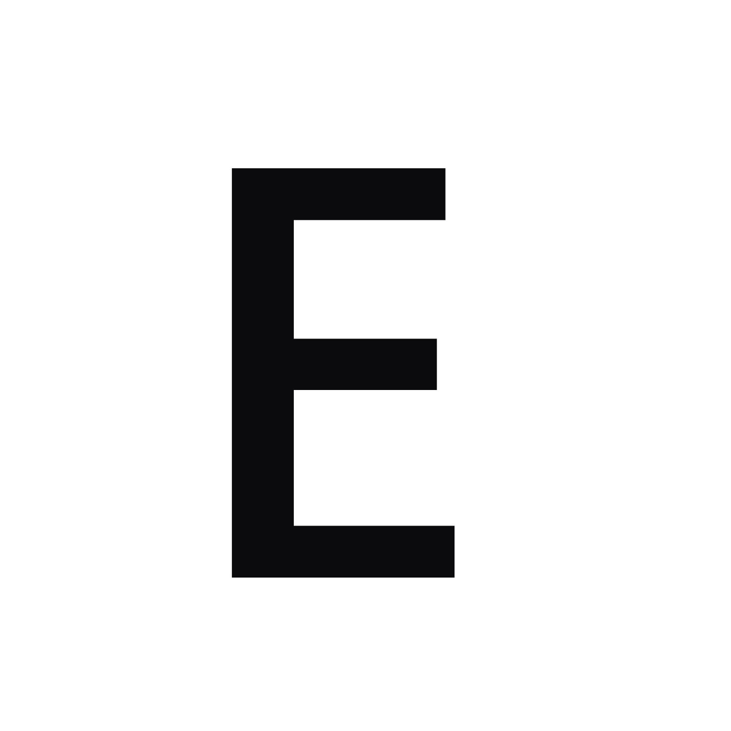 Style 1 letter E
