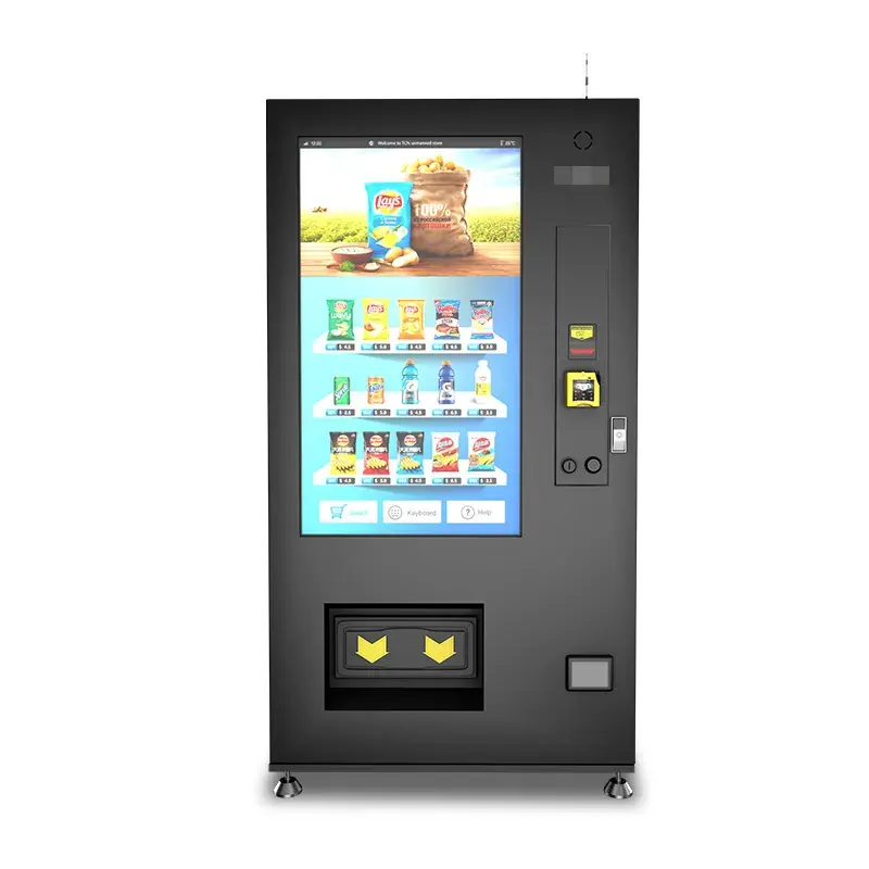 Máquina Expendedora de pantalla LCD de publicidad inteligente independiente para interiores con interfaz de usuario de pantalla táctil personalizada, señalización digital administrada de forma remota