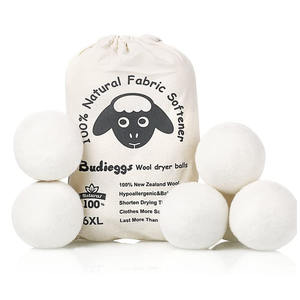 Boules de laine réutilisables, 6xl pack, 4,5 pièces, autocollants et feuilles de sèche-tissu, remplacement des rides et de protection statique, non parfumées - Product Image 1