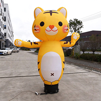 Danseur gonflable publicitaire extérieur personnalisé HPS, imperméable, motif chat de dessin animé, garantie 2 ans, 3,66 m de haut