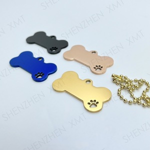 Regalo de promoción, sublimación, etiqueta de perro de Metal anodizado en blanco, placa con forma de hueso <span class=keywords><strong>para</strong></span> nombre grabado, serigrafía - Product Image 2