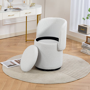 Fauteuil barillet moderne et élégant en velours, pivotant à 360°, pour chambre à coucher - Product Image 2