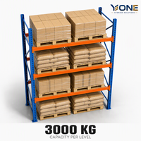 Étagère à palettes en acier robuste pour usine, capacité 2000 kg, système d'étagères de stockage d'entrepôt, sans boulons, réglable