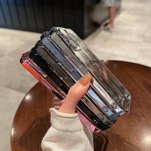 Sang trọng mạ rõ ràng PC + nhôm trường hợp điện thoại trong suốt Cover quay lại ống kính bảo vệ điện thoại di động Iphone 15 14 cộng với 13 12 11 Pro Max - Product Image 5