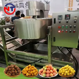 Oil pop corn equipment popcorn manufacturing equipment popcorn machine supplier for coated chocolate caramel spicy popcorn