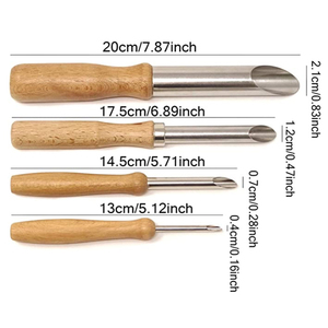 4 PCS Stainless Steel and Wood Circular Clay Hole Cutters for Pottery and Sculpture - Product Image 4