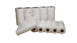 Rotolo di carta termica stampata OEM 57x40mm per registratore di cassa, 100% pura cellulosa di legno, certificato ISO9001, fornitura diretta dalla fabbrica - Pronta consegna - Product Image 3