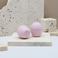 Contenant vide pour baume à lèvres Yuecai en forme d'œuf, ovale, avec couvercle à vis, nouveauté rose, 5g, pour cosmétiques, vente en gros