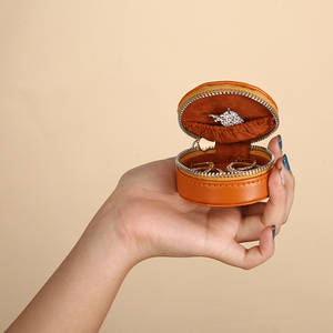 Outdoor Travel Portable Multifunction PU Leather Velvet Jewelry Box Ring Earrings Small Jewelry Storage Case Box - Product Image 6