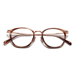 Benyi 2024 High Quality Optical Glasses Retro Round Custom Logo Reading Glasses Optical Frames
