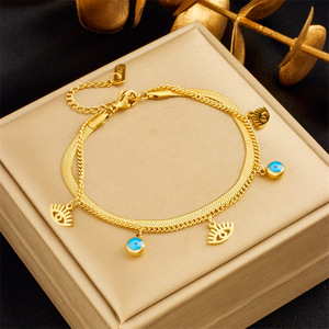 European American Style Double Layer Charm Bracelet Zinc Alloy Star Moon Lightning Pendant Women's Jewelry Gift - Product Image 3