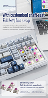 Keyboard Nirkabel RGB Tiga Mode Attack Shark X98 dengan Switch Blueberry, Tombol Berukir Samping, Layar yang Dapat Disesuaikan, untuk Gaming, Kantor, dan PC