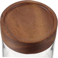 Pot de conservation en verre hermétique avec couvercle en bois d'acacia en spirale pour grains de café, céréales et fruits secs, organisation de la cuisine et du garde-manger