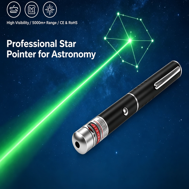 CE RoHS 532nm Green Laser Star Pointer R 1 Year Warranty Lightweight 0.015kg for Astronomical Telescope Stargazing