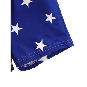 Ensemble <span class=keywords><strong>short</strong></span> à bretelles pour garçons, été, 0-2 ans, motif Jour de l'Indépendance, polyester doux - Product Image 2