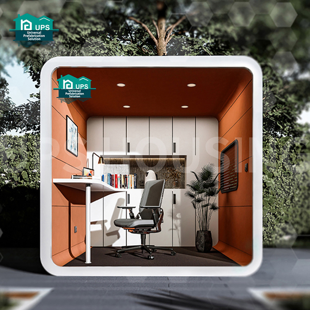 Modern Mini Prefab Mobile Office Pod Steel and Sandwich Panel Mobile Cabin for Home Shop or Villa Use Apple Cabin House