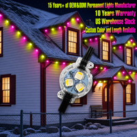 Lumières de Noël extérieures permanentes de 30 mm, DC12V 24V 36V RGBW UCS2904, contrôle intelligent par application, lumières ponctuelles sur rail