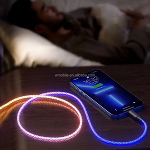 Câble lumineux Câbles de charge pour téléphone portable Lumière LED Micro Usb Type C Chargeur pour téléphones mobiles <span class=keywords><strong>Cordon</strong></span> de charge - Product Image 1