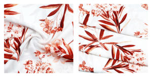 बी 28 मुफ्त नमूना विंटेज पुष्प डिजिटल प्रिंटिंग 100% पॉलिएस्टर विरोधी स्टेटिक मध्यम वजन कोशिबो क्रेप कपड़े डुबाई कपड़े कपड़े - Product Image 2