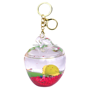Nước nổi lấp lánh bên trong hình dạng chân Keychain <span class=keywords><strong>Keyring</strong></span> - Product Image 4