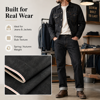 Tissu en jean japonais selvedge 14oz lourd vintage effet slub 100% coton pour hommes et garçons, collection printemps-automne, vente en gros