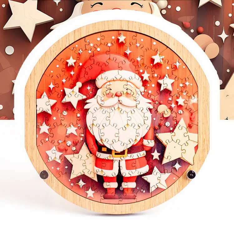La migliore vendita di natale Babbo Natale nuovi stili di giocattoli Puzzle in legno