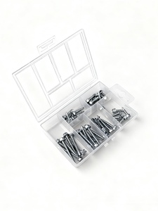 Vis autoperceuses en acier au carbone avec finition zinc, tête hexagonale, lot <span class=keywords><strong>de</strong></span> 60 pièces, vis <span class=keywords><strong>de</strong></span> toiture à queue hexagonale pour bois - Product Image 1