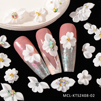 30 pièces/kit Kawaii série blanche Vietnam fait à la main Nail Art résine breloques 3D Design ongles acrylique fleurs