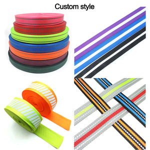Groothandel Op Maat Kleurrijke Reflecterende Tape Fluorescerende Waarschuwingsstof Polyester Nylon Reflecterend Lint Reflecterende Banden - Product Image 5