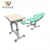 Ensemble bureau et chaise pour étudiant - Hauteur entièrement réglable, design moderne en plastique avec dossier inclinable ergonomique à 180 degrés