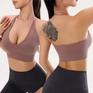 Benutzer definierte nahtlose Frauen Halfter Sport-BH Sexy Schöne Rücken Top Push Fitness Yoga Gym Workout Top Sport Atmungsaktive BH Top
