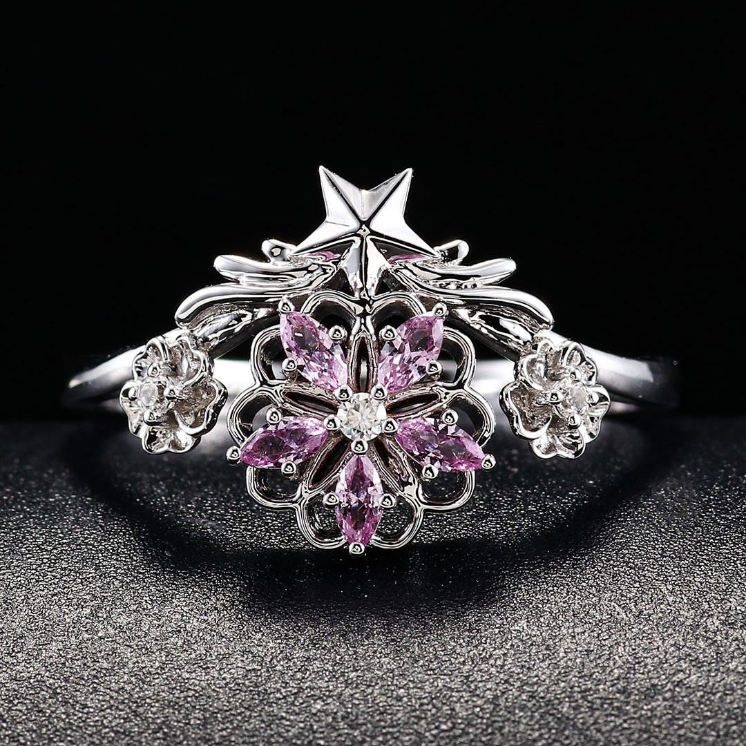 แหวนอัญมณีแล็บโกลด์ 10K สีเหลือง