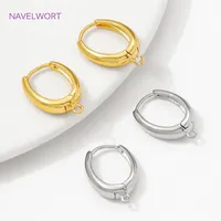Crochets de boucles d'oreilles ovales en laiton plaqué or 18 carats, à rétention de couleur, attaches et accessoires pour boucles d'oreilles, apprêts de bijouterie