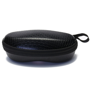 Eyeglasses <b>Case</b> EVA Zippered Black Striped With Aluminum Hook <b>For</b> <b>Sunglasses</b> - Product Image 4