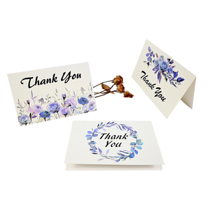 Ensemble de cartes de remerciement personnalisées avec logo, impression florale de luxe, cartes cadeaux de remerciement pour les petites entreprises, les mariages, les anniversaires, avec enveloppes - Product Image 2