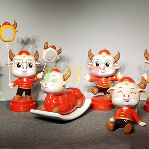 Escultura de Buey del Zodiaco en Fibra de Vidrio, Decoración Personalizada para el Año Nuevo Chino en Centros Comerciales - Product Image 2