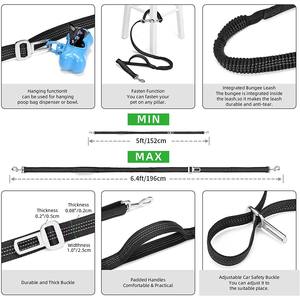 Guinzaglio da Corsa per Cani, Cintura Regolabile per Passeggiate, Addestramento ed Escursioni con Fibbia per Cintura di Sicurezza Auto, Cuciture Riflettenti - Product Image 4