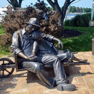 Estatua de Bronce de Padre e Hijo a Tamaño Real, Fundición por Cera Perdida, Escultura Conmemorativa <span class=keywords><strong>Familiar</strong></span> para Jardín o Parque, Personalizada, Venta al Por Mayor, OEM - Product Image 3