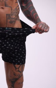 Calzoncillos Bóxer de Algodón Estampado Negro para Hombre, Transpirables, con Cintura Elástica, Tejido Suave, Cómodos, Ropa Interior Masculina, Proveedor OEM - Product Image 3