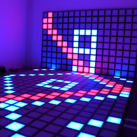 Dalle de sol lumineuse 30x30 carré piste de danse led capteur tactile activer jeu interactif led prix plancher