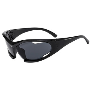 Lunettes de soleil confortables unisexes pour le sport en plein air, style montagne, tendance européenne Y2K, colorées, UV400, demi-cerclées, ovales - Product Image 5