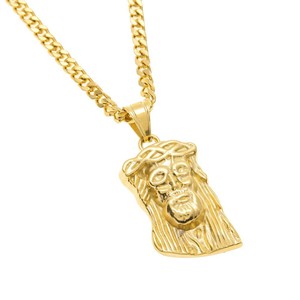 Impermeable 18K oro PVD plateado 316L joyería de acero inoxidable al por mayor alas de Ángel colgante collar de cadena de cuerda trenzada para hombres - Product Image 6
