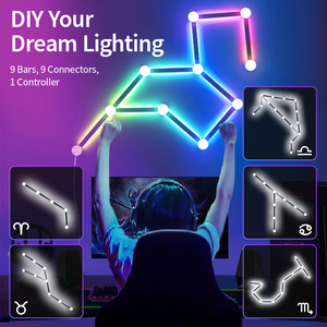 Fábrica al por mayor Diseño de constelación directa 9 paneles 9 conectores Instalación de cinta de doble cara Luz de pared inteligente RGB - Product Image 2