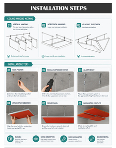 MJ MASTER ACOUSTIC Panneaux et dalles acoustiques suspendus modernes pour plafond avec une absorption acoustique élevée pour salon - Product Image 5