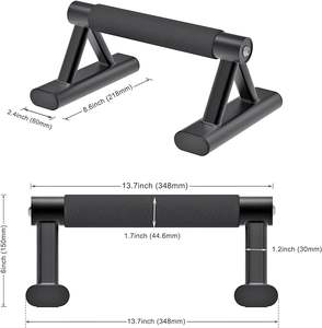 Wellshow Parallette piso entrenamiento Push Up manijas antideslizantes Pushup barras Handstand barras para Calisthenic Fitness tubo de acero resistente - Product Image 6