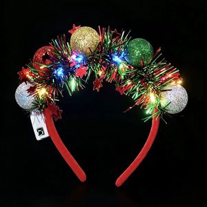 Holiday Party Costume Headwear With Mini Santa Hat Xmas Hair Accessories <b>Star</b> Ball Light up Christmas <b>Headband</b> - Product Image 4